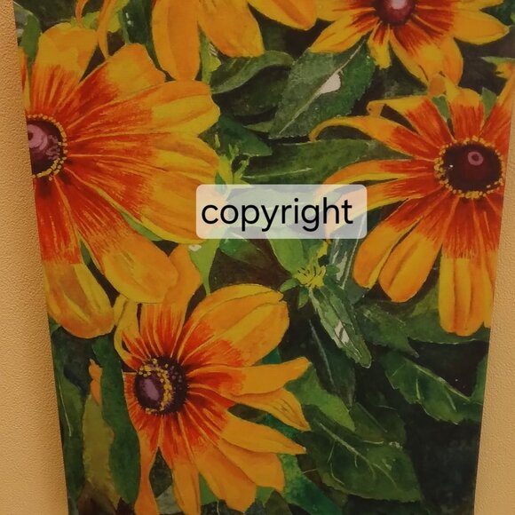 YELLOW GAILLARDIA SUNFLOWER CANVAS GICLEE PRINT NEW - Picture 1 of 2